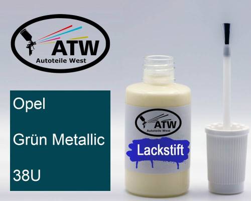 Opel, Grün Metallic, 38U: 20ml Lackstift, von ATW Autoteile West.